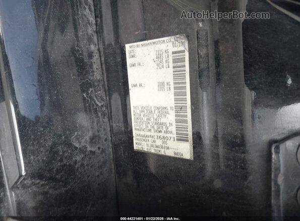 1N4AA6AV4KC368073 2019 NISSAN MAXIMA Черный Вид подкапотного пространства