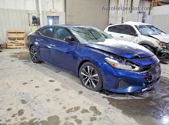 1N4AA6AV5KC371077 2019 NISSAN MAXIMA Синий Передняя правая четверть