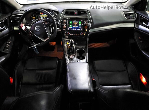 1N4AA6AV5KC371077 2019 NISSAN MAXIMA Синий Вид панели приборов