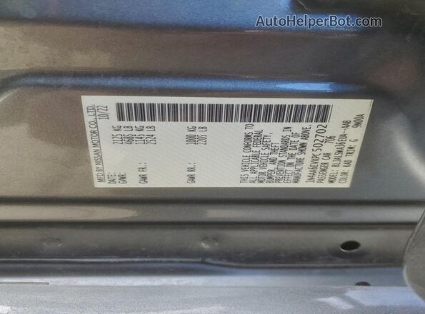 1N4AA6EVXPC502702 2023 NISSAN MAXIMA SR Серебряный Вид наклейки с VIN-кодом