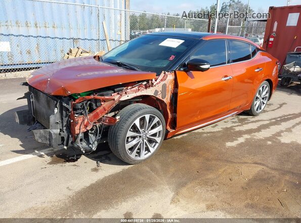 1N4AA6FV6LC375990 2020 NISSAN MAXIMA PLATINUM Оранжевый Передняя левая четверть