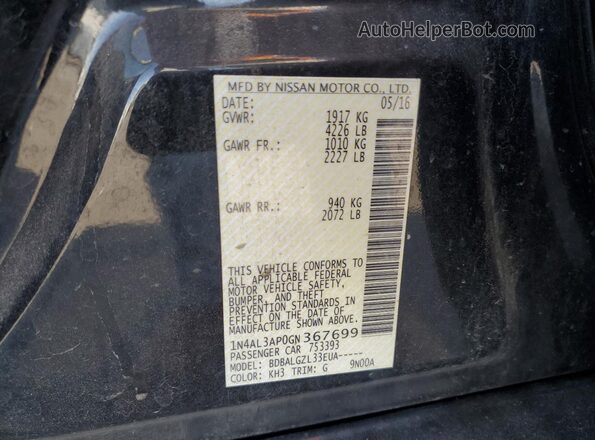 1N4AL3AP0GN367699 2016 NISSAN ALTIMA Black Engine compartment view