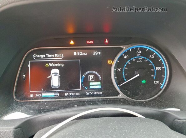 1N4AZ1CP7JC309396 2018 NISSAN LEAF White Instrument cluster view