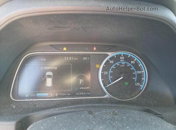 1N4AZ1CP9LC306258 2020 NISSAN LEAF White Vista del cuadro de instrumentos