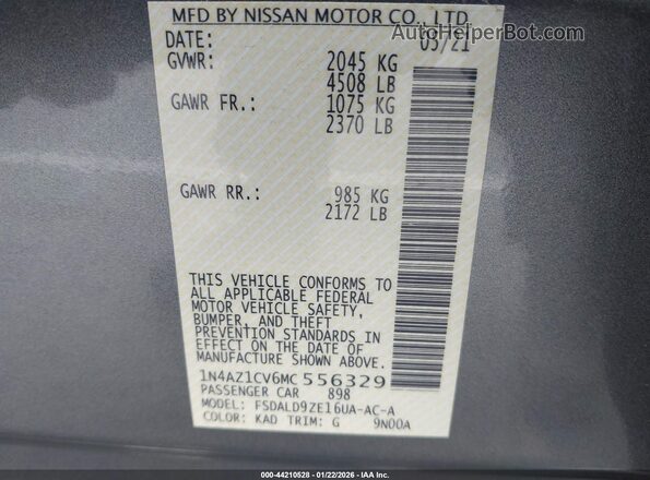 1N4AZ1CV6MC556329 2021 NISSAN LEAF Черный Вид подкапотного пространства