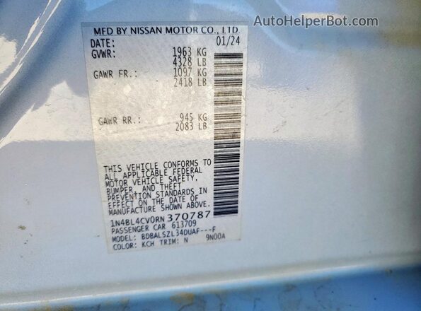 1N4BL4CV0RN370787 2024 NISSAN ALTIMA Серый Вид подкапотного пространства