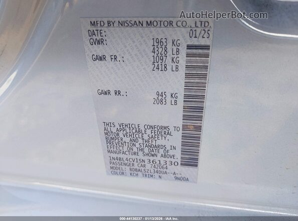 1N4BL4CV1SN361330 2025 NISSAN ALTIMA Серый Вид подкапотного пространства
