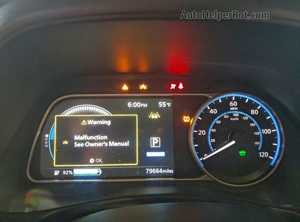 1N4BZ1DP1LC302319 2020 NISSAN LEAF Белый Вид щитка приборов