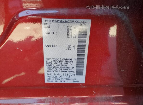 1N4CZ1CV7SC558774 2025 NISSAN LEAF Maroon Вид підкапотного простору