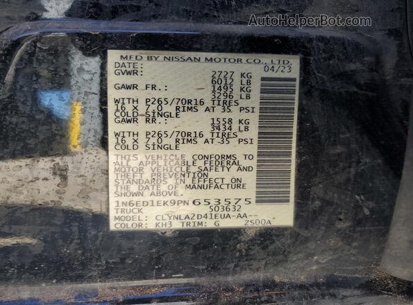 1N6ED1EK9PN653575 2023 NISSAN FRONTIER Black Widok komory silnika