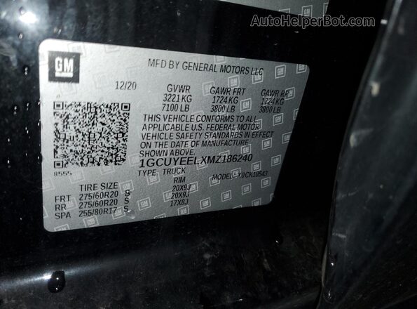 1GCUYEELXMZ186240 2021 CHEVROLET ALL MODELS Черный Панорамный вид салона 360°