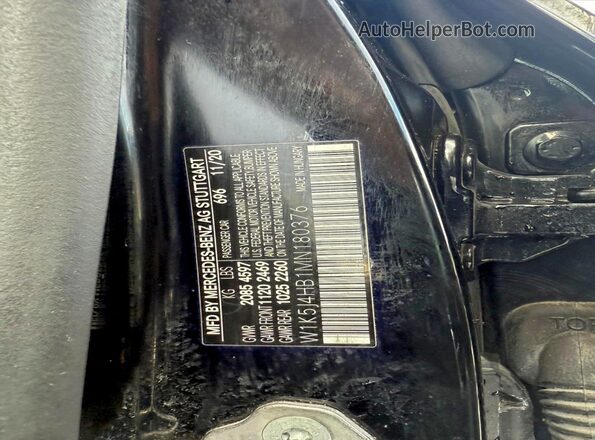 W1K5J4HB1MN180376 2021 MERCEDES-BENZ CLA-CLASS Black Vista de la etiqueta del VIN