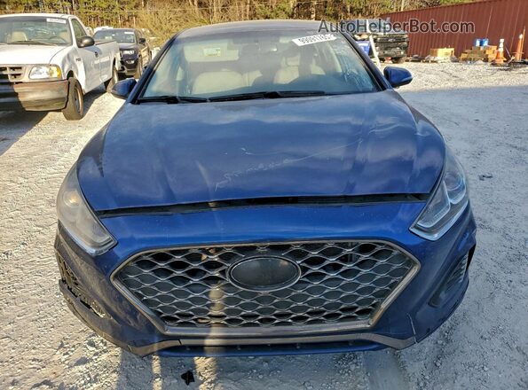 5NPE34AF8JH719475 2018 HYUNDAI SONATA Blue Вид ззаду