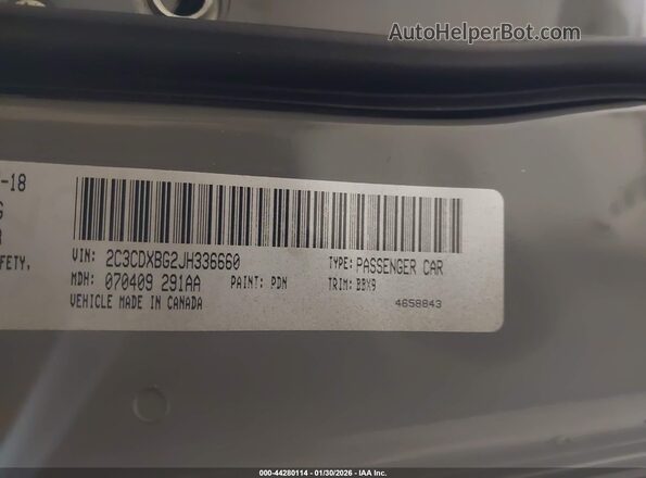 2C3CDXBG2JH336660 2018 DODGE CHARGER Серый Вид подкапотного пространства