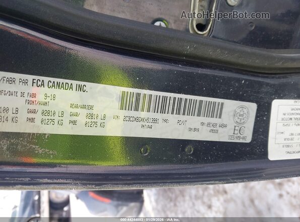 2C3CDXBGXKH513991 2019 DODGE CHARGER Черный Вид подкапотного пространства