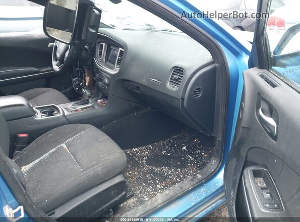 2C3CDXBGXKH623889 2019 DODGE CHARGER Синий Вид салона спереди