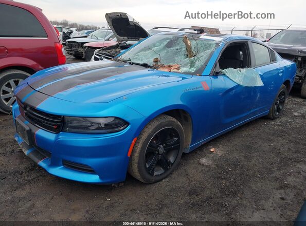 2C3CDXBGXKH623889 2019 DODGE CHARGER Синий Передняя левая четверть