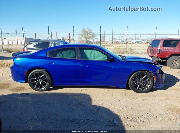 2C3CDXCT7KH736226 2019 DODGE CHARGER Blue Widok wnętrza z tyłu