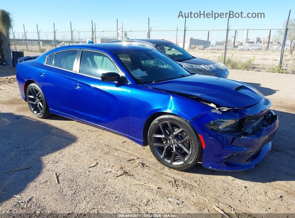2C3CDXCT7KH736226 2019 DODGE CHARGER Blue Przód prawy