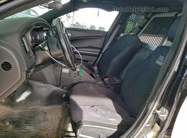 2C3CDXKT5KH740602 2019 DODGE CHARGER Black Widok wnętrza z przodu