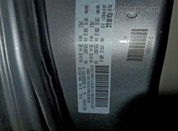2C4RC1BG5GR287852 2016 CHRYSLER TOWN Gray Widok naklejki z numerem VIN