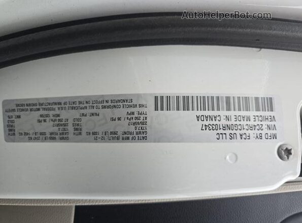 2C4RC1CG0NR103347 2022 CHRYSLER VOYAGER  