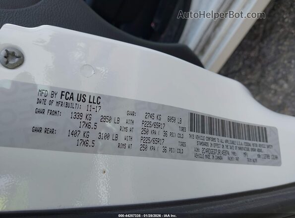2C4RDGEG7JR145974 2018 DODGE GRAND CARAVAN Белый Вид подкапотного пространства