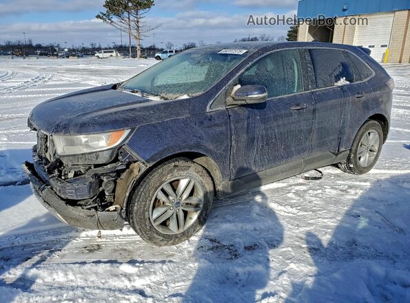 2FMPK4J81GBC10907 2016 FORD EDGE Синий Передняя левая четверть