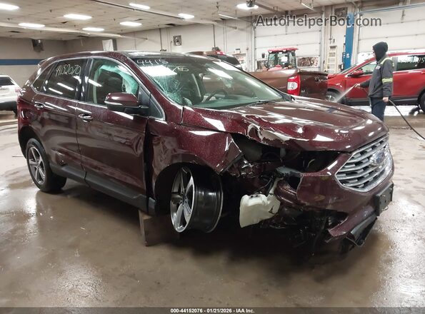 2FMPK4K96KBC67345 2019 FORD EDGE Темно-бордовый Передняя правая четверть