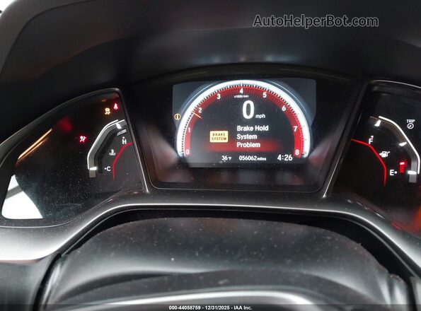 2HGFC1E57KH706572 2019 HONDA CIVIC SI Красный Вид задних сидений