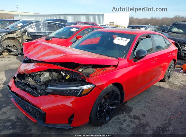 2HGFE4F85TH310226 2026 HONDA CIVIC HYBRID Red Առջևի ձախ երեք քառորդ տեսարան