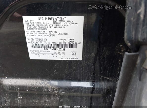 2LMHJ5AT1KBL02288 2019 LINCOLN MKT Черный Вид подкапотного пространства