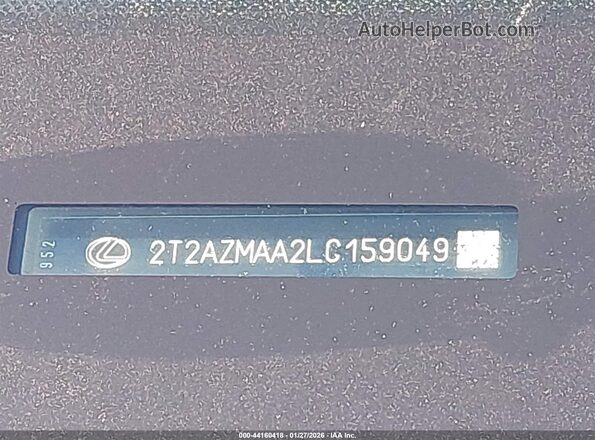2T2AZMAA2LC159049 2020 LEXUS RX 350 White Widok komory silnika