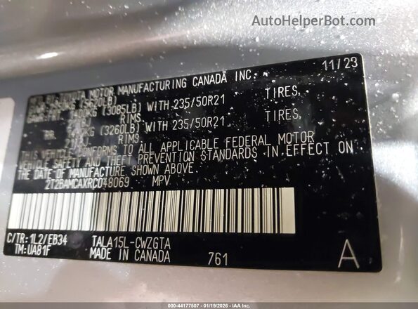 2T2BAMCAXRC048069 2024 LEXUS RX 350 Серебряный Вид подкапотного пространства