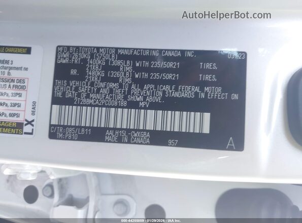 2T2BBMCA2PC008188 2023 LEXUS RX 350H Белый Вид подкапотного пространства