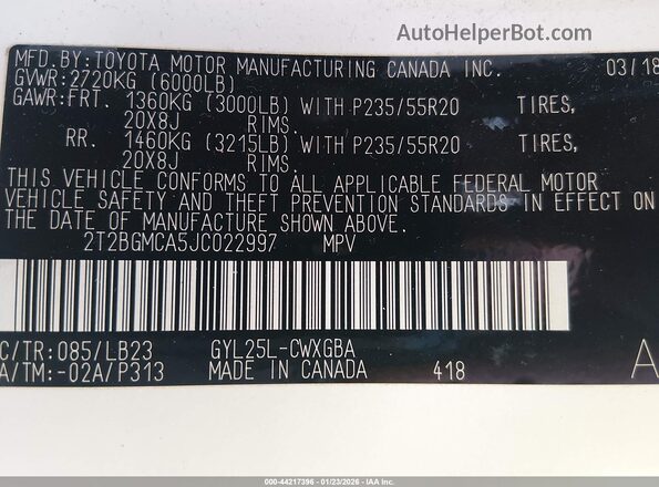 2T2BGMCA5JC022997 2018 LEXUS RX 450H White Vista del compartimento del motor