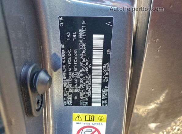 2T2BZMCA1HC059999 2017 LEXUS RX Серый Вид наклейки с VIN-кодом