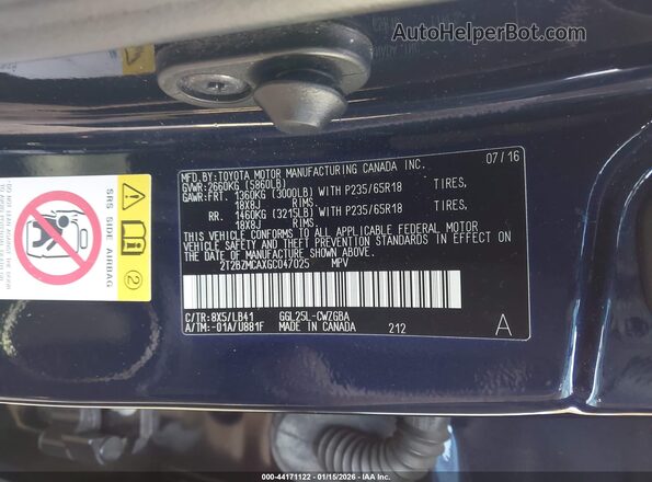 2T2BZMCAXGC047025 2016 LEXUS RX 350 Синий Вид подкапотного пространства