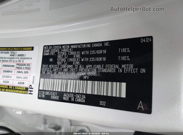 2T2GDCAZ6SC016211 2025 LEXUS NX 250 Белый Вид подкапотного пространства