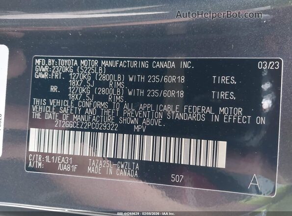 2T2GGCEZ2PC029322 2023 LEXUS NX 350 Gray ძრავის განყოფილების ხედი