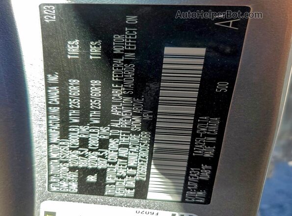 2T2GGCEZ3RC054068 2024 LEXUS NX Silver Widok naklejki z numerem VIN