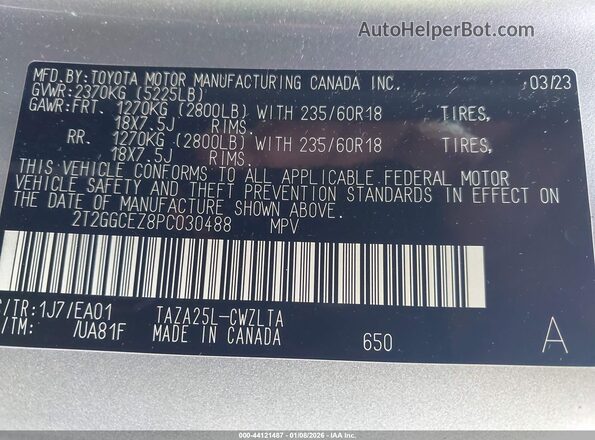2T2GGCEZ8PC030488 2023 LEXUS NX 350 Серый Вид подкапотного пространства
