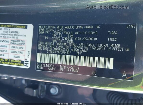 2T2GGCEZXPC024837 2023 LEXUS NX 350 Gray Widok komory silnika