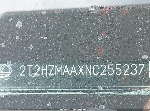 2T2HZMAAXNC255237 2022 LEXUS RX 350 Черный 