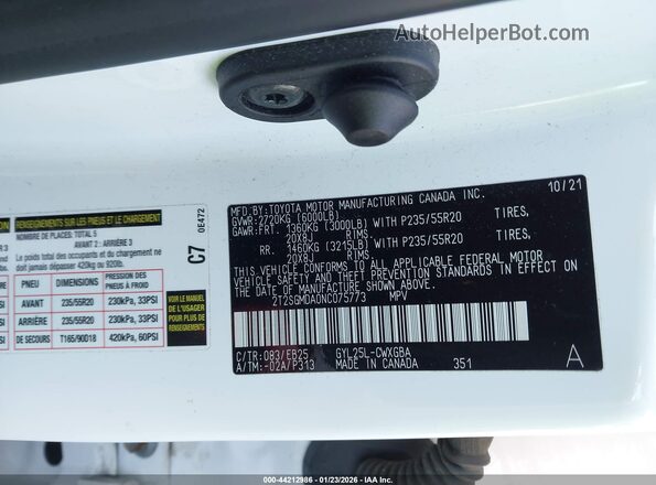 2T2SGMDA0NC075773 2022 LEXUS RX 450H Белый Вид подкапотного пространства