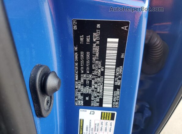 2T2SZMDA8NC315503 2022 LEXUS RX Синий Вид наклейки с VIN-кодом