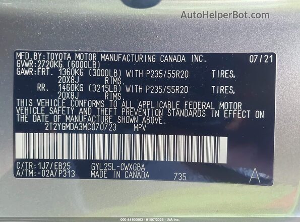 2T2YGMDA3MC070723 2021 LEXUS RX 450H Silver Widok komory silnika