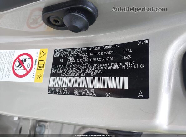 2T2ZZMCA6GC021908 2016 LEXUS RX 350 Бежевый Вид подкапотного пространства