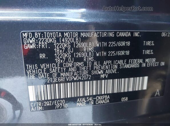 2T3E6RFV0PW042072 2023 TOYOTA RAV4 HYBRID Gray Widok komory silnika