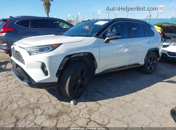 2T3EWRFV1LW047355 2020 TOYOTA RAV4 HYBRID White წინა მარცხენა ხედი სამი მეოთხედიდან
